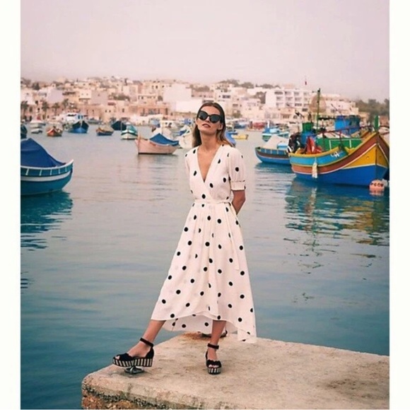 Anthropologie Maeve Breana Polka Dot Midi Dress Size 6 - Picture 4 of 14